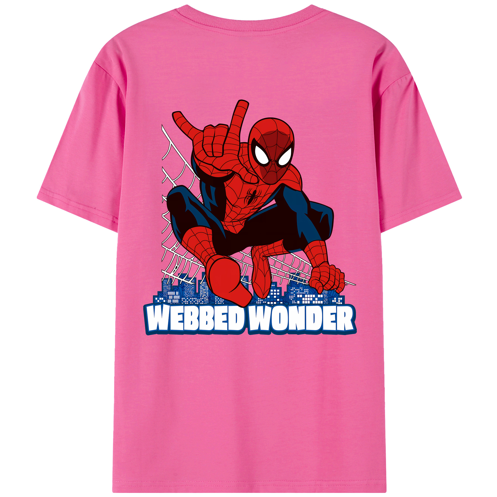 （画像用） Spider Man スパイダーマン レディース半袖Tシャツ(バックプリント)